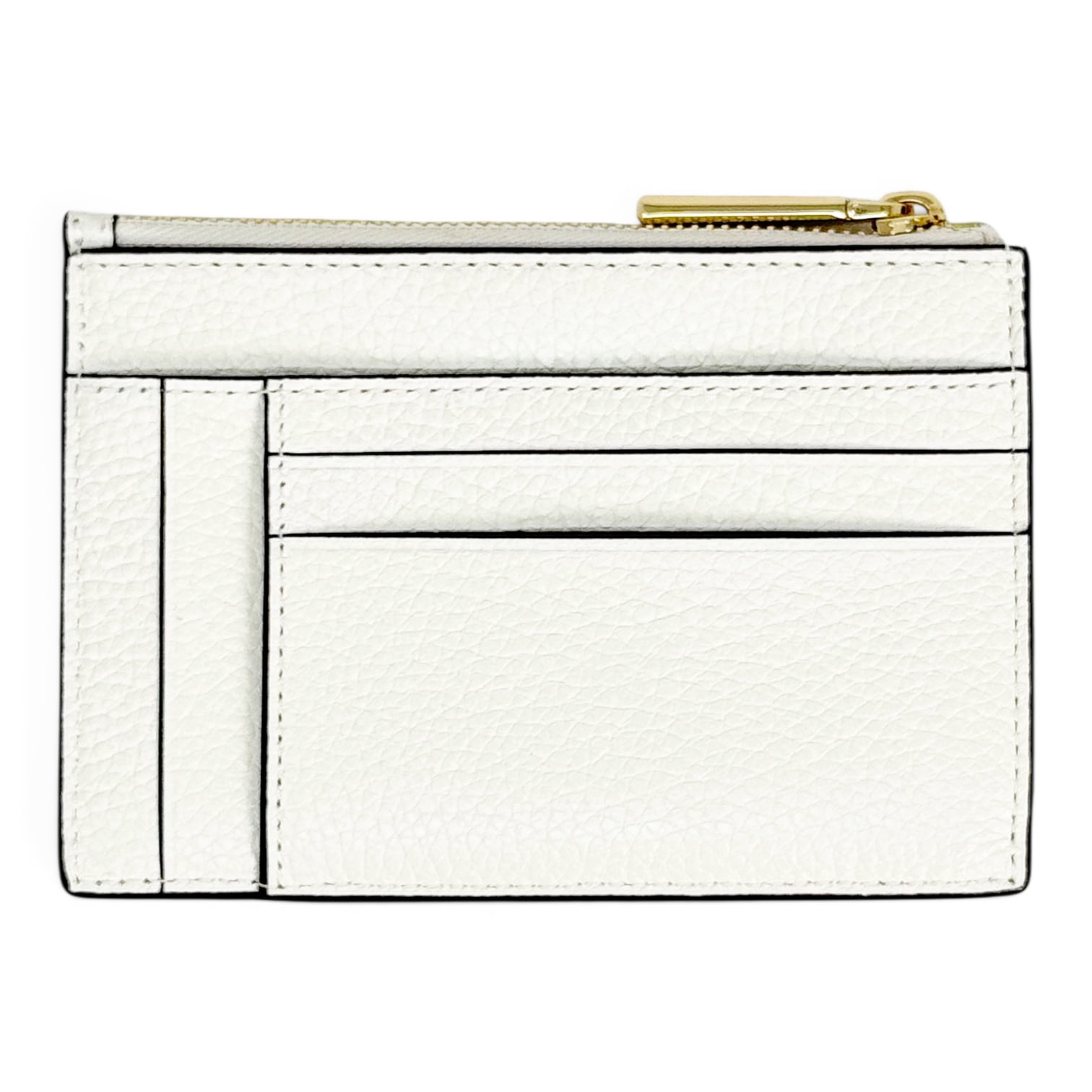 Kate Spade Kayla Large Slim Cardholder – Meringue | Pebbled Leather | 8 Card Slots | Zip Pocket | Women's