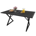 thumbnail image 5 of Uforic 5-Piece Patio Outdoor Dining Set, Wicker Patio Furniture Set of 4 Rattan Wicker Chairs and Rectangular Dining Table - Black & White, 5 of 6