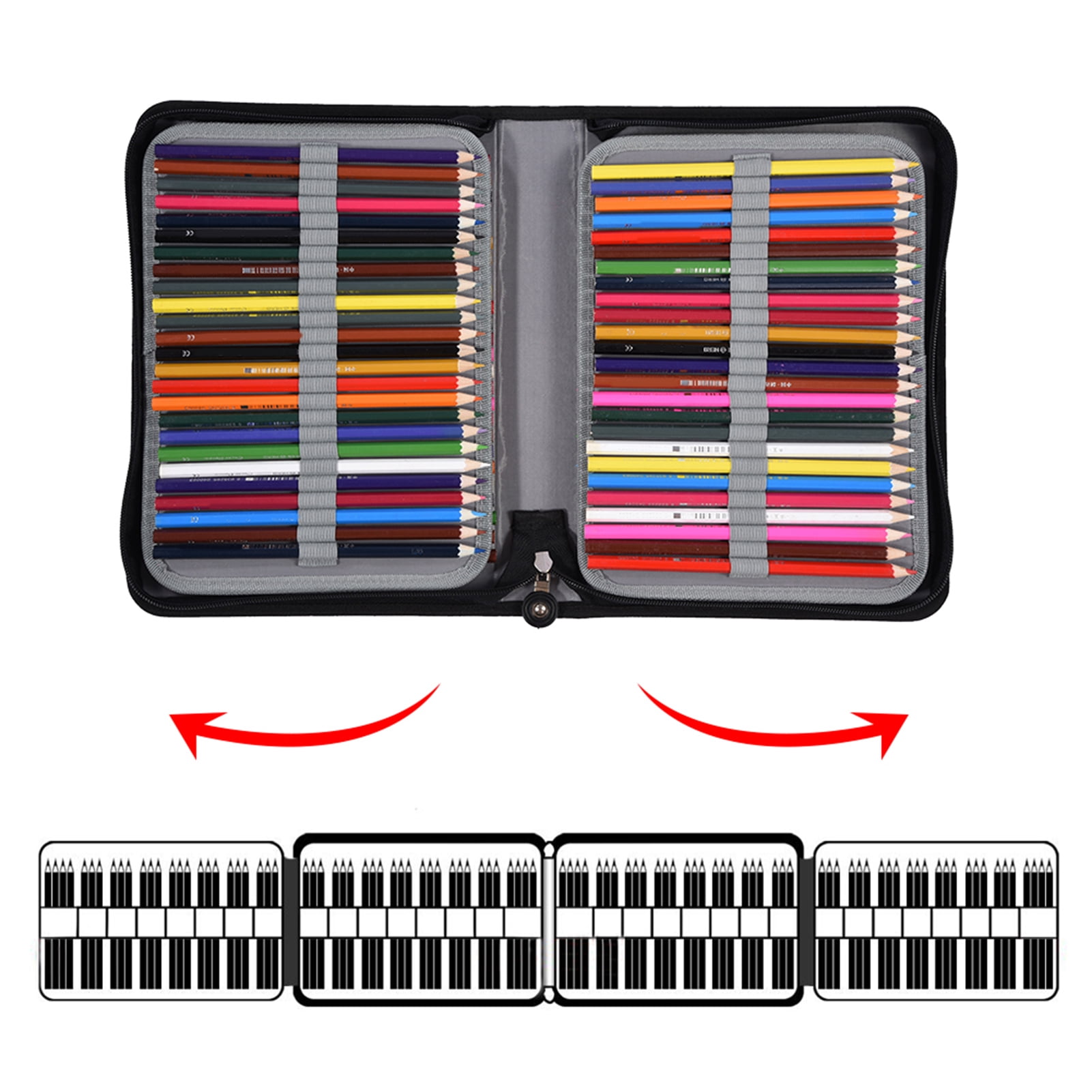 UrbanEden 150 Slots Large Capacity PU Leather Fabric Pencil Case Pen Bag,Pencil Case