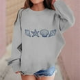 thumbnail image 2 of FINALGANG Girls Oversized Crewneck Sweatshirt Kids Cartoon Starfish Seashell Print Casual Loose Fit Long Sleeve Pullover Top For Daily Wear Classic Top, 2 of 4