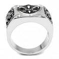 thumbnail image 3 of Luxe Jewelry Designs Men's Stainless Steel Fleur Di Lis Design Ring with Cubic Zirconia - Size 10, 3 of 4