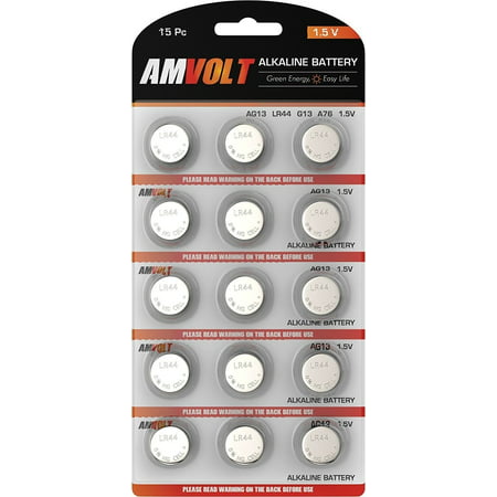 15 Pack LR44 AG13 Battery - [ULTRA POWER] Premium Alkaline 1.5 Volt Non Rechargeable Round Button Cell Batteries for Watches Clocks Remotes Games Controllers Toys & Electronic Devices - 2020 Exp