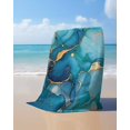 thumbnail image 4 of Modern Turquoise Beach Towels Oversized Super Absorbent, Abstract Teal Gold Marble Textured Lightweight Bath Towel Quick Dry Sets For Bathroom/Pool/Rv Camping/Beach Play/Gym Room/Picnic 35"x70", 4 of 8