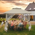 thumbnail image 2 of Dextrus Patio Gazebo 11x11ft Double Roof Pop up Gazebo, Outdoor Portable Canopy Instant Tent for Lawn, Garden, Backyard and Deck, Beige, 2 of 6