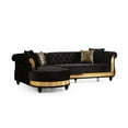 thumbnail image 6 of Julia Gold Detailed Tufted Upholstery Sectional made with Wood In Black, 6 of 10