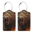 thumbnail image 3 of Cauagu Cool Flame Lion A Pattern Luggage Tags,Leather Luggage Tags Personalized Luggage Tag Travel Tags Privacy Cover ID Label for Travel Bag Suitcase-1, 3 of 5