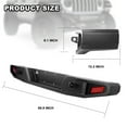 thumbnail image 3 of WOLFSTORM For 2018-2022 Jeep Wrangler JL Powder Coated Steel Rear Bumper w/LED Brake Light, 3 of 8