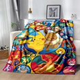 thumbnail image 2 of Nueva manta de Pokémon, franela, agradable a la piel, suave y no esponjosa, Material de alta calidad, bonita figura de Anime, Pikachu, alfombra para cubrir la siesta de los niños, 2 of 4