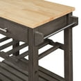 thumbnail image 6 of Ellaine 4 Tier Butcher Block Kitchen Cart with Drawer and Wine Rack, Wirebrush Dark Gray/Butcher Block, 6 of 11