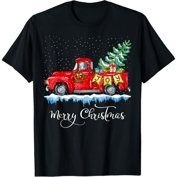 Vintage Merry Christmas Red Truck Old Fashioned Christmas T-Shirt Shirts