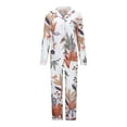 thumbnail image 4 of Xmyrz Two Piece Pajama Set For Women Lapel Loungewear Button Down Skin-Friendly Casual Loose Long Sleeved Print Sleepwear Pj Pants Set, 4 of 8