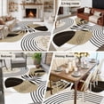 thumbnail image 6 of Brown Boho Large Area Rugs 8x10 ft Medieval Leaves Geometric Lines Abstract Washable Rug Non Slip Indoor Carpet Absorbent Floor Mat for Living Room Bedroom Dining Room, 6 of 9