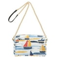thumbnail image 2 of FORMRS Women Crossbody Purse with Chain Strap Vegan Leather Shoulder Handbag, Orange Hand Drawn Sailboats, 2 of 7