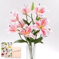 thumbnail image 6 of Yirtree 3 Branch Artificial Flowers Lily Real Touch Fake Flowers for Wedding Home Party Garden Shop Office Decoration Plastic Lily Photo Props Home Decor, 6 of 8