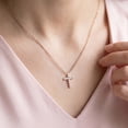 thumbnail image 3 of MomentWish Moissanite Cross Pendant Necklace 925 Sterling Silver Religious Anniversary Birthday Gifts for Women, 3 of 11