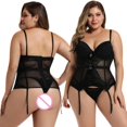 thumbnail image 3 of Sexy Corset Lingerie for Women One Piece Lace Corset Bustier Garter Straps Overbust Corsette Boudoir Outfits Teddy Babydoll, 3 of 9