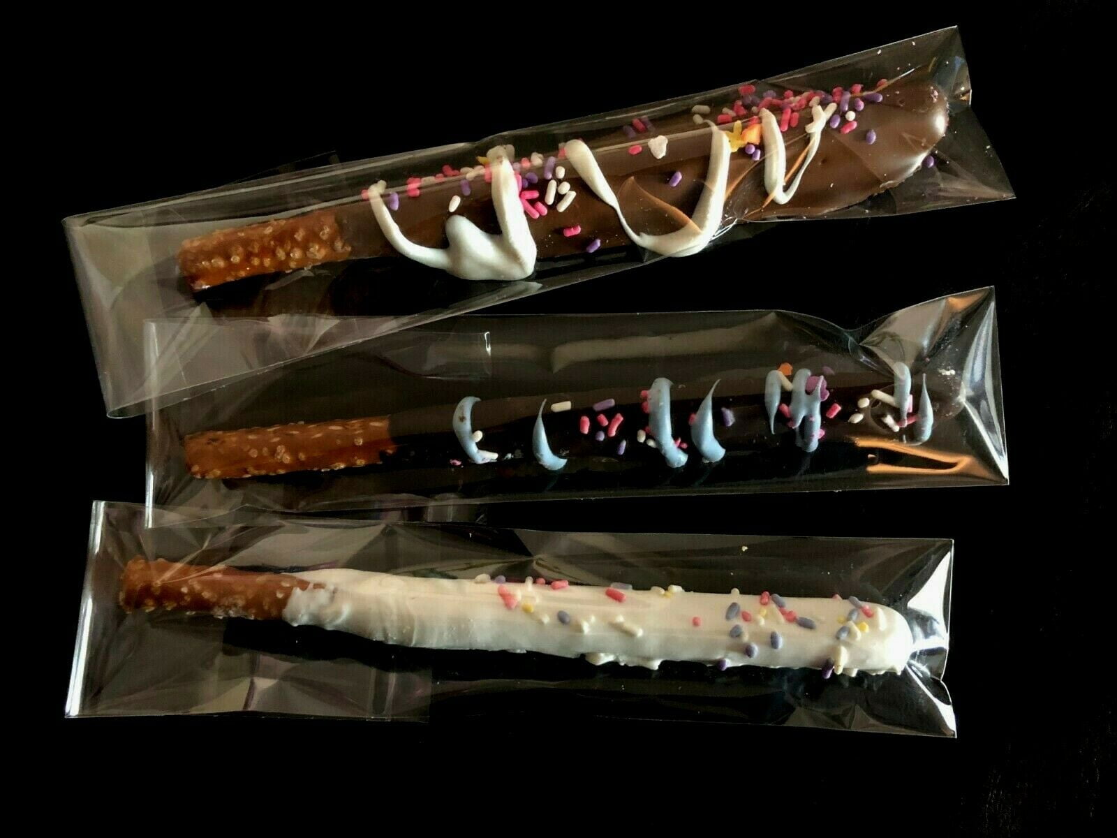 Clear Plastic Resealable Party Treat Favor Pretzel Rod Bags 2 x 10