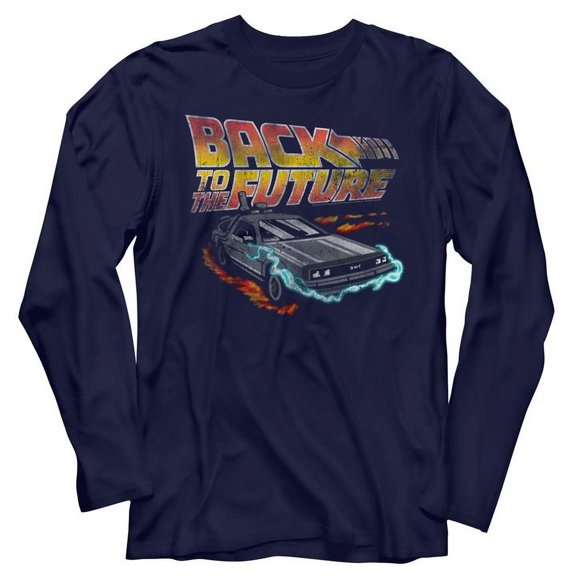 Back To The Future Future Navy Adult Long Sleeve T-Shirt