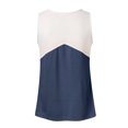 thumbnail image 2 of Gibobby Cuello Casual Bloqueo Patchwork Colisión Chaleco Color Mujer Botón Tops Blusa redonda Mujer(Azul,M), 2 of 5