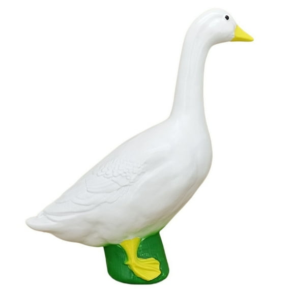 Desk Goose Statue, White Goose Figurine, Resin Animal Figurine, Ornament for Outdoor Garden Porch