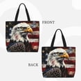 thumbnail image 2 of Hirioo Retro American Eagle A for Tote Bag for Women, Quilted Shoulder Bag with Zipper, Large Capacity Handbags for Casual, Travel, Work, 2 of 7