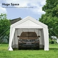 thumbnail image 5 of 10x20 ft Upgraded Heavy Duty Carport with Adjustable Heights from 9.5ft to 11.0ft,Portable Car Canopy with Removable Sidewalls, Garage Tent, Boat Shelter with Reinforced Triangular Beams,4 Weight Bags, 5 of 8