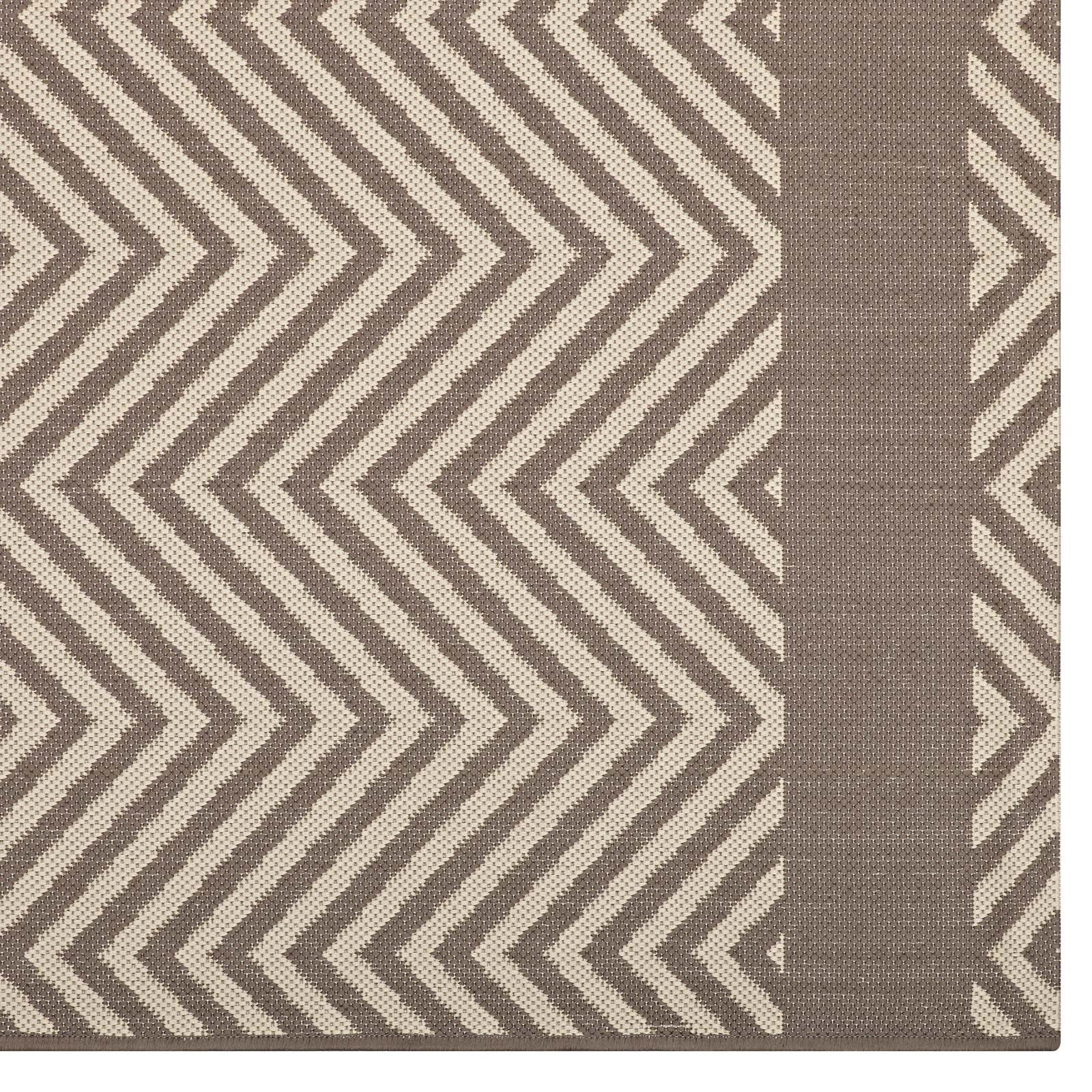 Optica Chevron With End Borders 8x10 Indoor and Outdoor Area Rug-R-1141-810