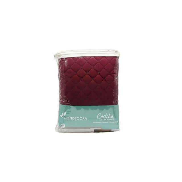 Colcha Duplex Condecora Ultrasonido Edredon Ligero King Size y Fundas para Almohada Color Tinto-Shedron