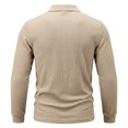 thumbnail image 5 of Aimik Polo Shirts for Men Long Sleeve Ribbed Texture Button Placket Casual Solid Shirts Fall Winter Lightweight Cozy Collared Tops, 5 of 6