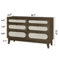 thumbnail image 2 of 52" Wide 6 Different Drawer Double Dresser for Bedroom, Boho Rattan Dresser Ganlly with Charging Station, 2 of 8