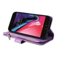 thumbnail image 5 of Multifunctional Case for iPhone 7, iPhone 8, iPhone SE 2020 & SE 2022,[RFID Blocking] 9 Credit Cards Holder with Wrist Strap, Premium PU Leather Zipper Wallet Purse Magnetic Flip Phone Cover, Purple, 5 of 12