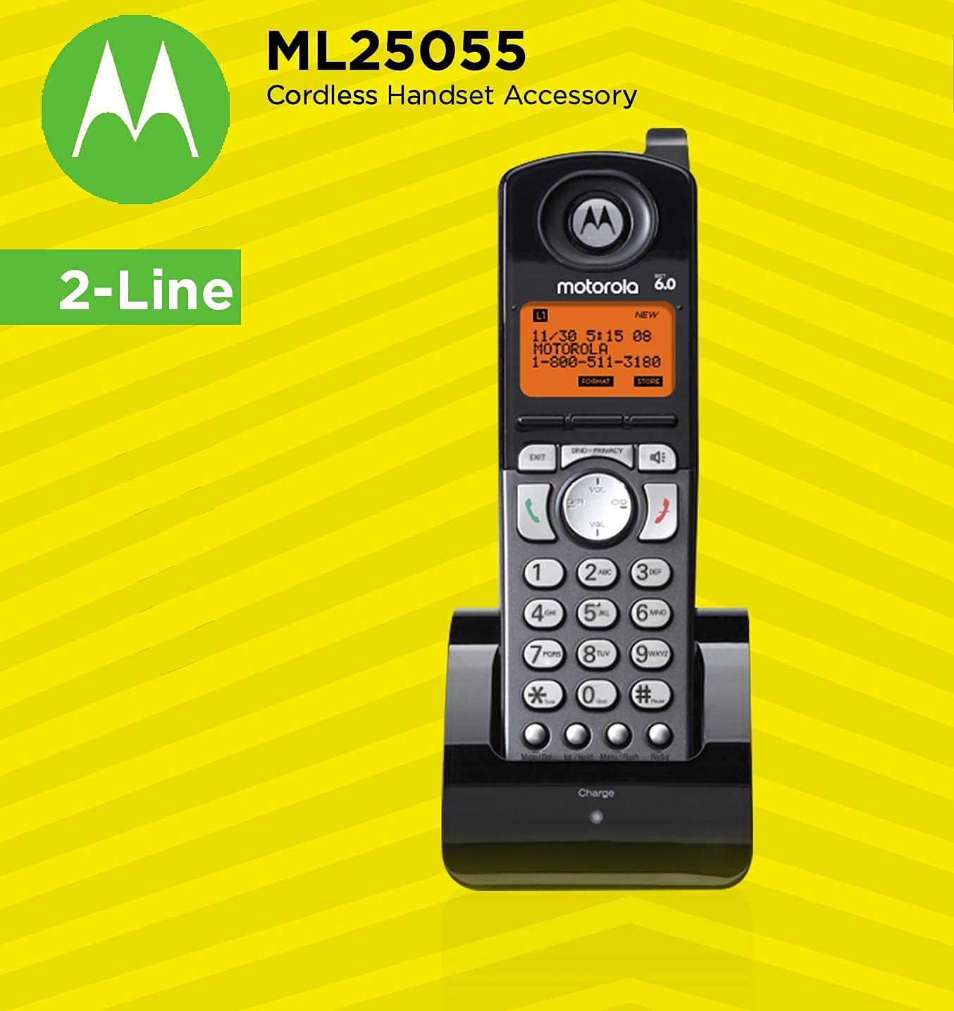 Motorola ML25254 Corded 2-Line Business Phone with 3x Cordless Handsets, 10' Cat5e Cable, 6 AAA Batteries - image 4 of 7