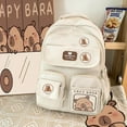 thumbnail image 4 of Capybara Backpack WhiteBackpack Plush Schoolbag Cartoon Soft Funny Animal Large Capacity Stuffed Unisex Aesthetic Backpacks (39), 4 of 7