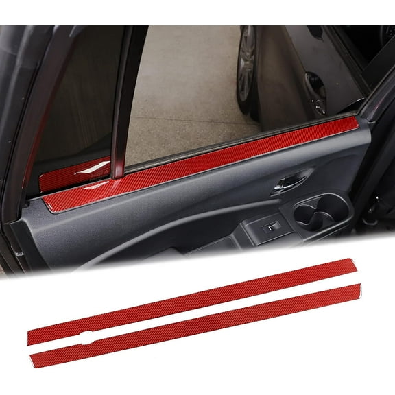 TINKI 2PCS Rear Door Inner Window Trim Strip for Honda Pilot 2016-2022, Soft Carbon Fiber Automotive Door Panels Guard Decoration Sticker Interior Accessories