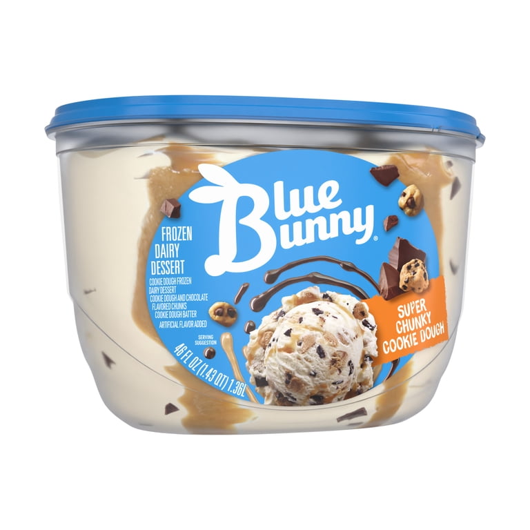 Blue Bunny Super Chunky Cookie Dough Premium Frozen Dessert, 46 fl