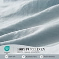 thumbnail image 2 of Simple&Opulence 100% Linen Sheet Set-Pure Linen Bedding Sheet-4 Pieces (1 Flat Sheet,1 Fitted Sheet,2 Pillowcase)-Embroidery Collection,Soft & Cozy,Cooling Bedding- Full Size, Dusty Blue, 2 of 9