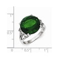 thumbnail image 3 of White Sterling Silver Ring Band with Stones Cubic Zirconia CZ Glass Green, 3 of 3