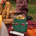 thumbnail image 2 of Cesta de picnic portátil con diseño de cesta de la compra para acampar, viajes de un día, barbacoas y regalos para familias o parejas, color verde, 2 of 8
