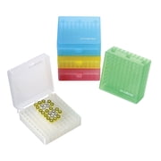 2 In 100-Well Polypropylene Freezer Boxes for Lab Efficient Sample Storage and Retrieval, Assorted Colors Freezer Lab Box with Hinged lid, 5 Pcs/Pack
