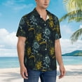 thumbnail image 5 of Fotbe Sunflowers Hawaiian Shirt for Men Unisex Summer Beach Casual Short Sleeve Cotton Linen Button Down Shirts-Large, 5 of 9