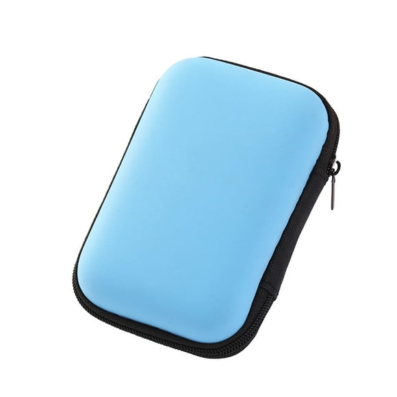 Bolsa de auriculares multiusos Bolsa de almacenamiento de cable USB Bolsa de viaje Organizador con funda de malla EVA (azul cielo)