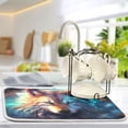 thumbnail image 5 of Wolf Head Blue Dish Drying Mat Dish Drainer Rack Mats Water Absorbent Non-Slip Easy Clean Heat Resistant for Kitchen Counter, 5 of 8