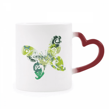 

Animal Green Graffiti Heat Sensitive Mug Red Color Changing Stoneware Cup