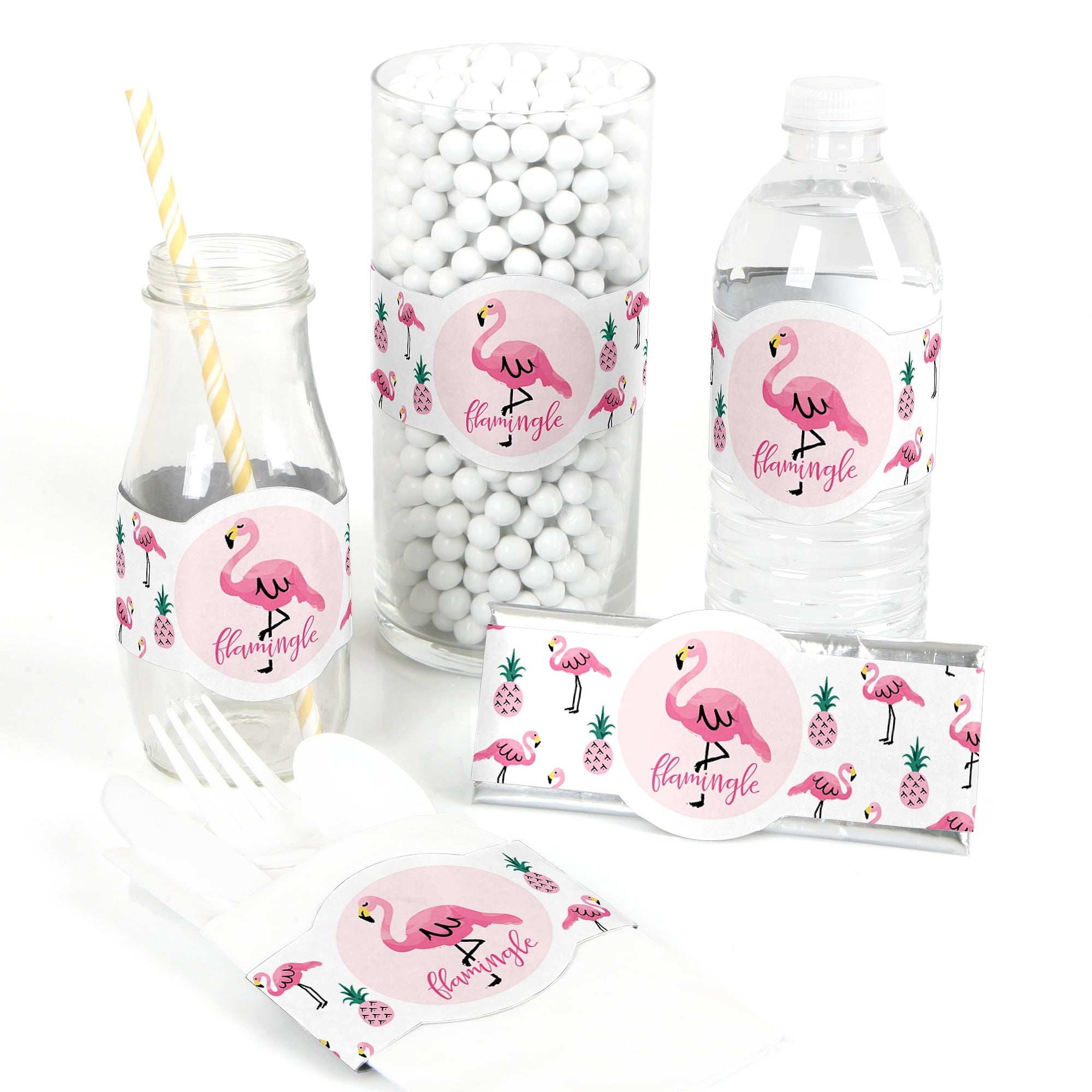 Flamingo Party Favors
 Flamingo Party Like a Pineapple DIY Party Wrapper Favors Set of