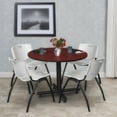 thumbnail image 3 of Regency 36 in. Round X-Base Breakroom Table- Mahogany, 4 M Stack Chairs- Grey, 3 of 9