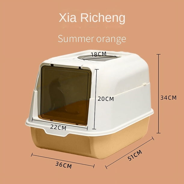 Anti-Splash Cat Litter Box with Deodorant for Cats - Fully Enclosed Toilet for Hygienic and Odor-Free Use