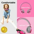 thumbnail image 3 of LilGadgets Untangled Pro Wireless Kids Headphones, On-Ear Bluetooth Toddler Headset with Built-In Microphone, Hassle-Free Design, No More Tangled Wires, Perfect for Children in School, Pink, 3 of 10