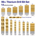 thumbnail image 2 of Juego de brocas HURRICANE Titanium Twist 99 piezas HSS 1/16-3/8, 2 of 7