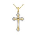 thumbnail image 1 of Collier Pendentif Breloque Croix Réversible en Or Jaune 10K avec Chaîne, 1 of 4