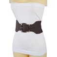 thumbnail image 5 of Women Dark Brown Elastic Wide Belt Gold Square Buckle S M, 5 of 12